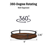 KOKSTOP Lazy Susan Organizer：9 Inch Rotating Spice Rack for Kitchen Countertop Round Wooden Turntable Holder for Cabinet, Dining Table, Cupboard Storage – Black KOKSTOP