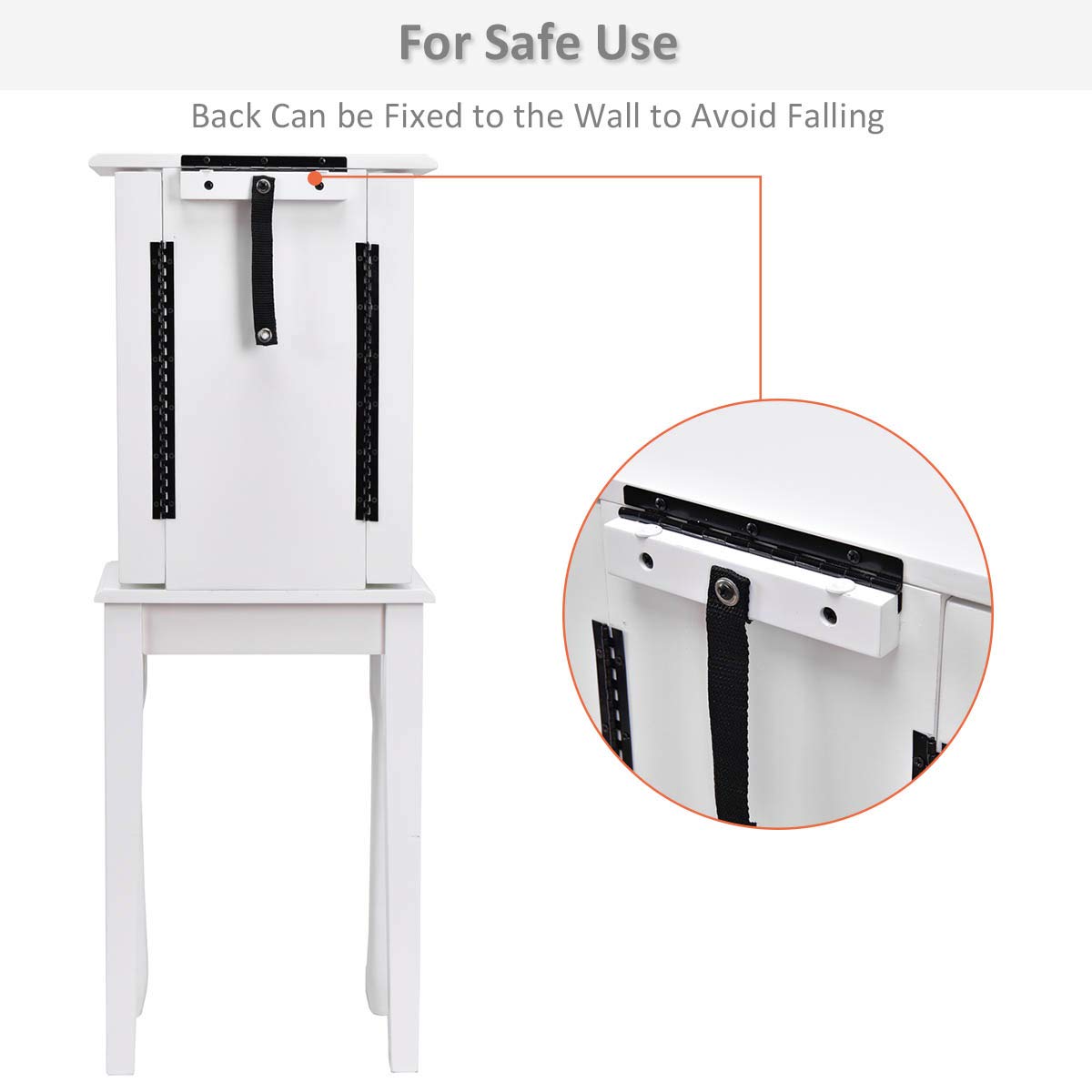 Giantex Jewelry Cabinet Armoire Box Storage Chest Necklace Stand Organizer Giantex