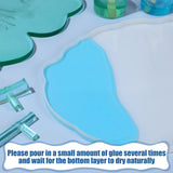 meekoo 2 Pcs Large Silicone Resin Tray Molds with 4 Pcs Handles Serving Tray Molds Resin Mold for Making Jewelry Plates Tea Coasters Art Craft Casting Supplies (Flower, Oval) meekoo