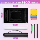 Callkroon Puzzle roll up mat Set of 4 for 500-1500 Piece Puzzles, a Great Gift for Puzzle Lovers, Soft Felt Weave, Easy to Carry When Traveling CallKroon