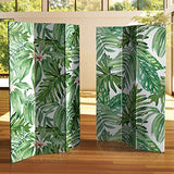 Red Lantern 6 ft. Tall Double Sided Palm Leaves Canvas Room Divider Red Lantern
