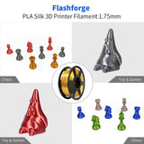 Flashforge 3D Printer Filament Silk PLA 1.75mm 1kg Spool-Dimensional Accuracy +/- 0.02mm (Gold) FlashForge