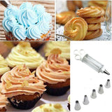 gifthub White Cupcake Icing Piping Kit,Easy to Use,Plastic Reusable Cupcake Injector with 6 Stainless Steel Icing Nozzles,Durable Dessert Cream Decorating Tools for Cooking Baking(8.86x2.60x1.77 Inch) gifthub