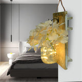 Rustic Mason Jar Wall Decor Sconces with LED Fairy Lights -Battery Cordless Wall Sconces, Farmhouse Wall Decor with Silk Flowers, Perfect for Bedroom, Kitchen, Bathroom, and Home Decor (Set of 2) Muasdae