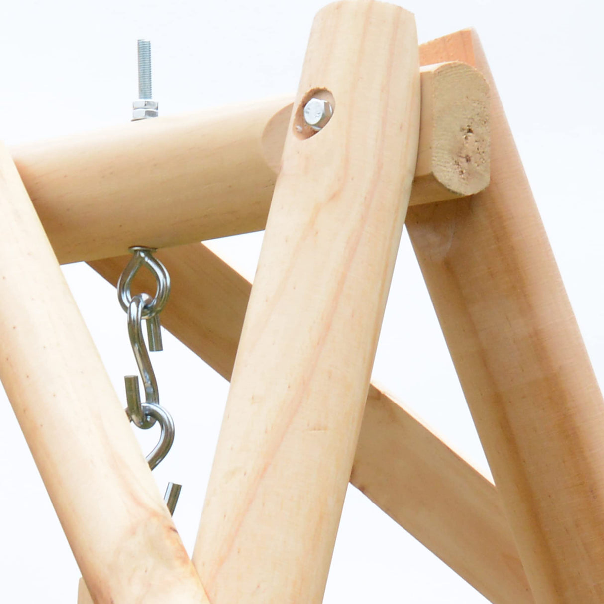 Outsunny 2-Seat Porch Swing with Stand, Wooden Patio Swing Chair Bench, for Garden, Poolside, Backyard, Natural Outsunny