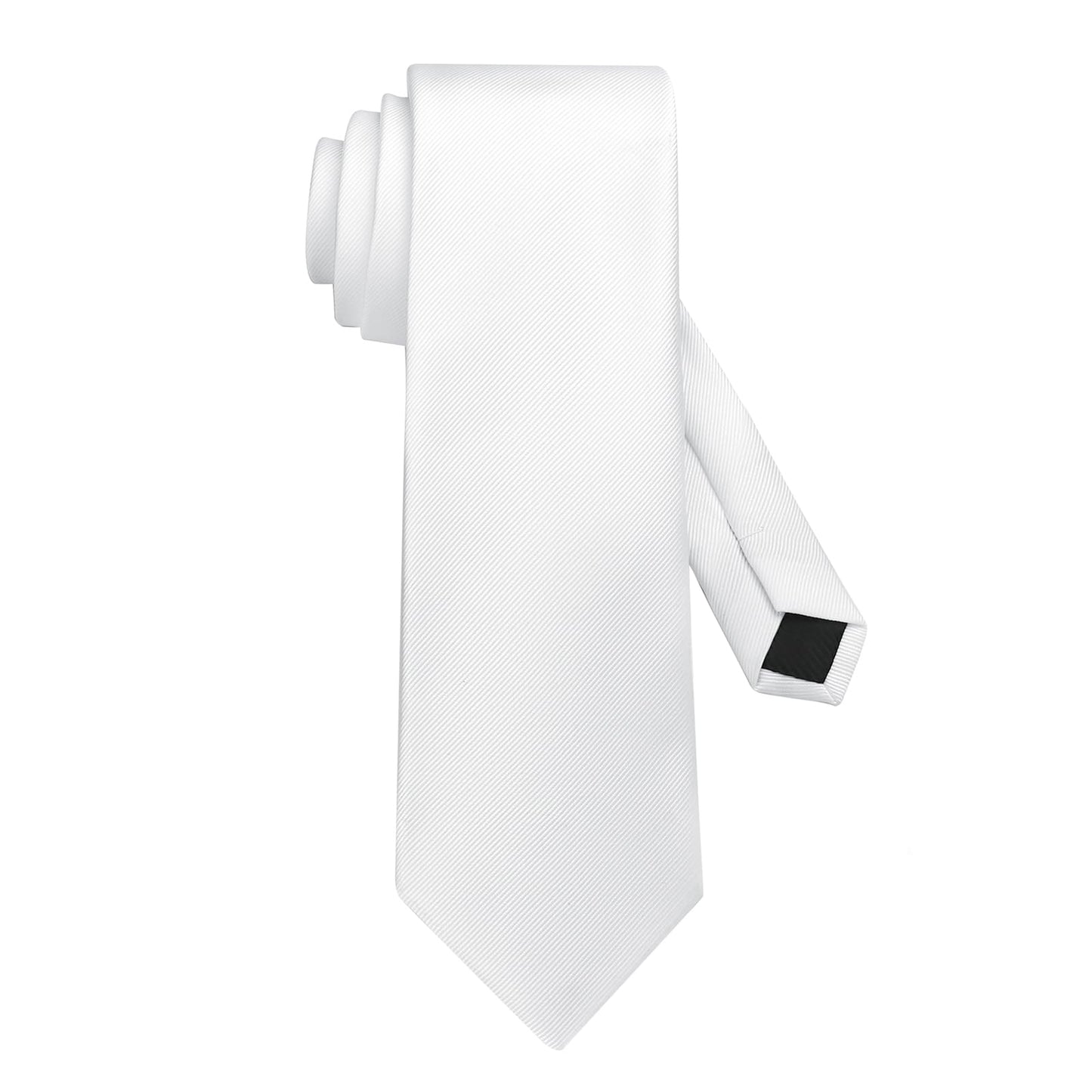 DecTwig Men's Ties Solid Color Formal Neckties 3.15" (8CM) White Ties For Men