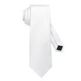 DecTwig Men's Ties Solid Color Formal Neckties 3.15" (8CM) White Ties For Men DecTwig