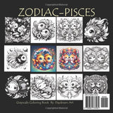Kawaii Zodiac Pisces Grayscale Coloring Book: 40 Pages of Adorable Pisces Pictures