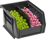 Akro-Mils 30210 AkroBins Plastic Storage Bins, Space-Saving Stackable Bins for Garage, Pantry, Craft Organization, 5-" x 4-" x 3-", Black, 24-Pack Akro-Mils