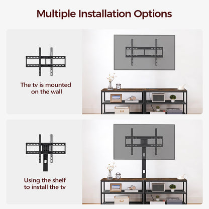 MAHANCRIS 59" TV Stand with Mount and 4 Power Outlets, Entertainment Center Media Console, Swivel TV Stand Mount up to 75 inch TVs, Height Adjustable, Metal Frame for Living Room, Bedroom TVHR35E01V