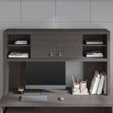 Office by kathy ireland Echo 60 -inch W Desktop Hutch, Charcoal Maple (KI60303-03) Bush Business Furniture