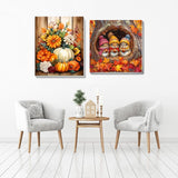 2 Pack Fall Paint by Numbers Kit for Adults Beginner with Framed,Pumpkin Easy Adult Paint by Number Kits on Canvas DIY Painting for Beginners Art by Numbers for Home Wall Decor 10x12 Inch NEGEKFKX