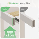 Novilla Queen Bed Frame with Headboard, Metal Platform Bed Frame, Heavy Duty, No Box Spring Needed, Wood Slat Support, Easy Assembly, White Novilla