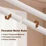 Stainless Steel Canopy Bed Frame Queen Size, Heavy Duty Queen Size Metal Canopy Frame for Metal Bed Wood Bed Bedroom Decor, White Jondow