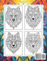 Wolfs Mandala Coloring Book: Wolves Mandala Coloring Page, Mystical Designs for Artistic Joy and Animal Spirit Connection Majosta