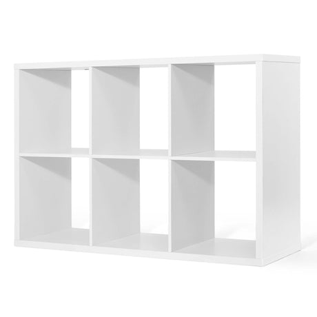 CAPHAUS Sturdy Room 13-Inch Cube Storage Organizer Shelf, with Extra Thick Exterior Edge, Open Storage Shelf Divider, Bookcase, 6-Cube / 8-Cube / 9-Cube, Colors Available in Rustic Grey Oak and White CAPHAUS