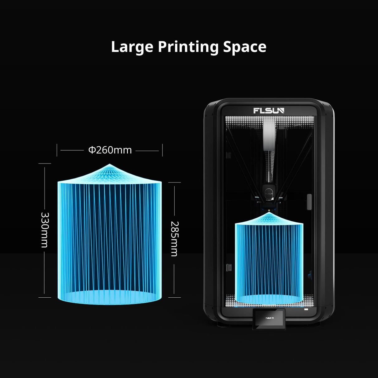 Flsun T1 Pro Delta 3D Printer - New FDM 3D Printer, 1000 mm/s high-Speed Printing, Dual-Gear Strong extruder, one-Button Automatic Leveling, 300°C high-Temperature Nozzle, Al Intelligent Monitoring FLSUN