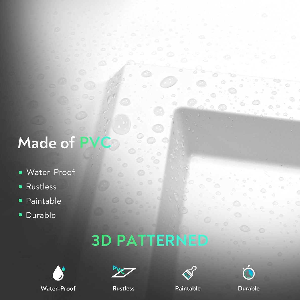 STICKGOO PVC Ceiling Tiles, 2'x2' Glue Up Ceiling Panel White to Prevent Breakage Cover 48 Sq. Ft, Pack of 12 Tiles STICKGOO