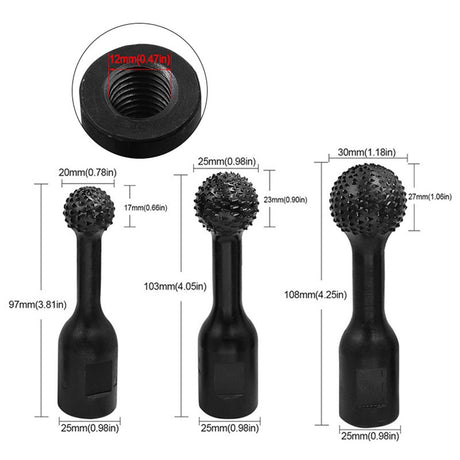 3 Pieces Sphere Rotary Burr Spherical Grinding Head Rotary File Wear Resistance Ball File Carbon Steel for Angle Grinder Polishing MagiDeal