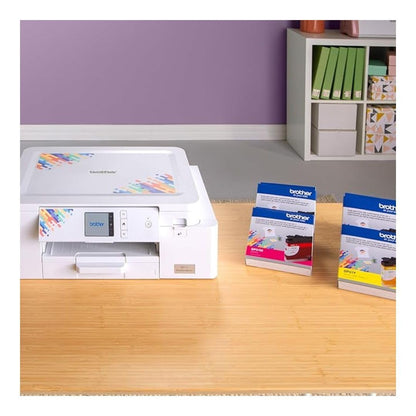 Brother Sublimation Printer - High-Speed Printing with Wireless Connectivity Bundle with Ink Cartridges (Black, Cyan, Magenta, and Yellow), and 100 Paper Sheets (6 Items)