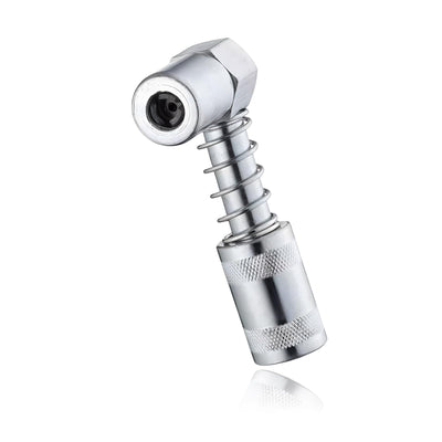 Wevdn 90 Degree Grease Coupler Adapter, Sturdy Steel Grease Coupler Adapter with Sleeves for Tight Spaces, Grease Gun Lubrication Tool for Car Farm Truck Industrial Use (Big Sleeve)