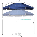 AMMSUN Shade Umbrella, Premium Portable Umbrella with Stand, 6.5ft Lightweight Free Standing Canopy for Sporting Games, Adjustable Instant Sun Protection and Easy to Carry, Navy Blue AMMSUN