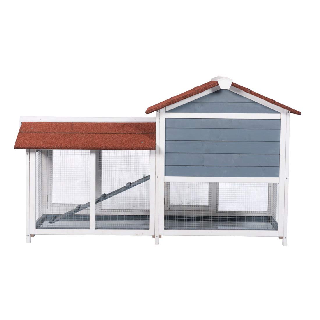 Good Life Two Floors 62" Wooden Outdoor Indoor Roof Waterproof Bunny Hutch Rabbit Cage Guinea Pig Coop PET House for Small to Medium Animals with Stairs and Cleaning Tray PET537 GOOD LIFE USA