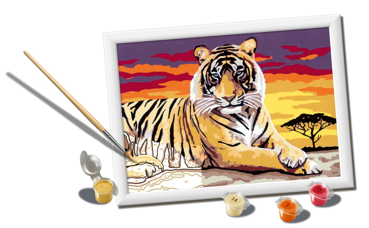 Ravensburger CreArt Majestic Tiger Paint by Numbers Kit for Kids - Painting Arts and Crafts for Ages 11 and Up Ravensburger