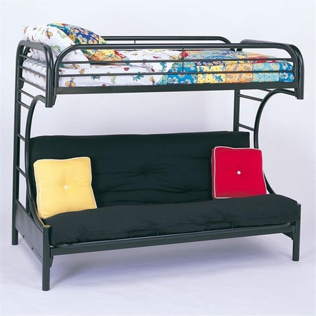 Rosebery Kids Metal Twin Over Futon Bunk Bed in Black Rosebery Kids