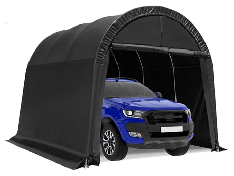 MELLCOM Carport 10 x15 FT Heavy Duty, Portable Garage with All-Steel Metal Frame and Round Style Roof, Anti-Snow Car Canopy Outdoor Storage Shelter for Car, Truck, Boat MELLCOM