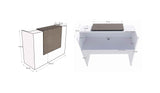UGOS ICN 53 Inch Contemporary Reception Desk | Multifunctional Modern,Transaction Countertop, Laminate Desktop, Standing Front Table for Office, Home, School, Salon, Spa - White and Teak UGOS