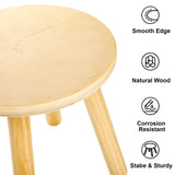 Goaste 10 Inch Wooden Step Stool, Solid Round Sitting Stools for Adults, Multi-Purpose Short Chair Perfect Matched Sensory Table, 4-Legged Small Foot Rest Stool for Playroom, Kitchen, Bedroom Goaste