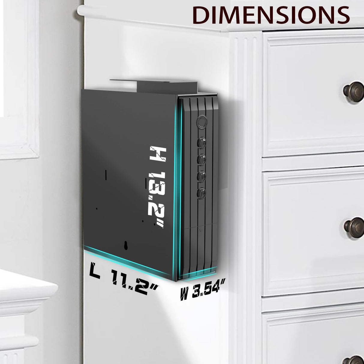 SOULYI Biometric Slider Handgun Safe, Quick Access Pistol Safe for Nightstand, Bedside, Desk, Vehicle with Fingerprint, PIN Code, Key Lock, LED Light, and Silent Mode SOULYI