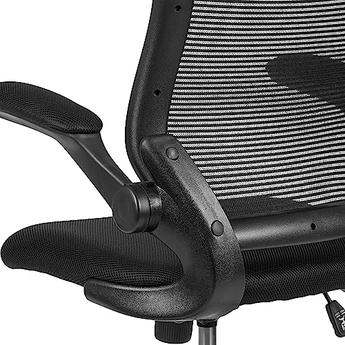 Flash Furniture Kale Mid-Back Swivel Office Chair with Adjustable Foot Ring, Lumbar Support, and Seat Height, Ergonomic Mesh Executive Chair, Black Flash Furniture