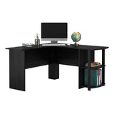 Ameriwood Home Dakota L-Shaped Desk with Bookshelves (Black Ebony Ash) Ameriwood Home