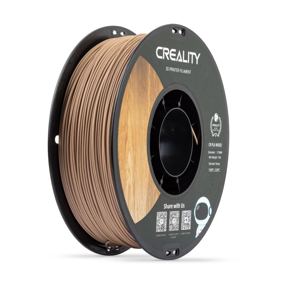 CREALITY Wood PLA 3D Printer Filament, 1.75mm 1KG (2.2lbs) Spool, Dimensional Accuracy +/- 0.03 mm, 3D Printing Wood Filament,Fit for Most FDM 3D Printers (Wood) - WoodArtSupply