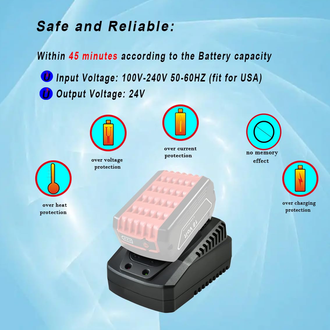 ANOPIW Quick BC660 BC1880 Charger Compatible with Bosch 4.4V-18V Lithium Battery BAT619G, BAT619, BAT609G, BAT609, BAT618, BAT618G, BAT610G BAT614 … ANOPIW