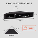 24/7 Shop at Home French 47 inch Modern Floating TV Stand with Storage, Floating Corner Shelf for Wall, Wood Entertainment Center with Shelves for Living Room, Bedroom, Family, Cappuccino Brown 24/7 Shop at Home