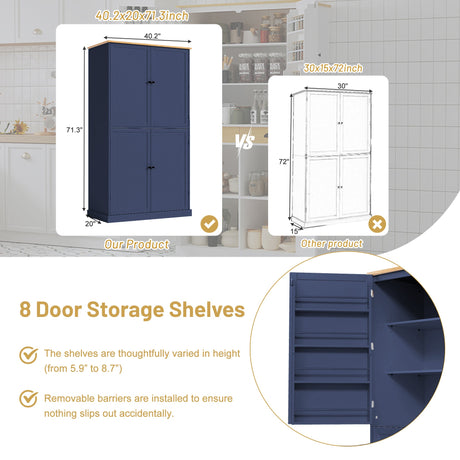 TOPMAX Large Freestanding Kitchen Pantry Storage Cabinet HouseOfZazla