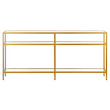 Henn&Hart 64" Wide Rectangular Console Table in Brass, Entryway Table, Accent Table for Living Room, Hallway Henn&Hart