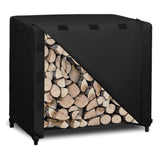 Easy-Going 4 Feet Outdoor Log Rack Cover Durable Waterproof Weatherproof Firewood Cover with Openable Front Flap, Cover ONLY (48"x24"x41", Black) Easy-Going