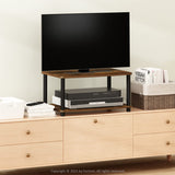 Furinno Turn-N-Tube No Tools 2-Tier Elevated TV Stand, Amber Pine/Black Furinno