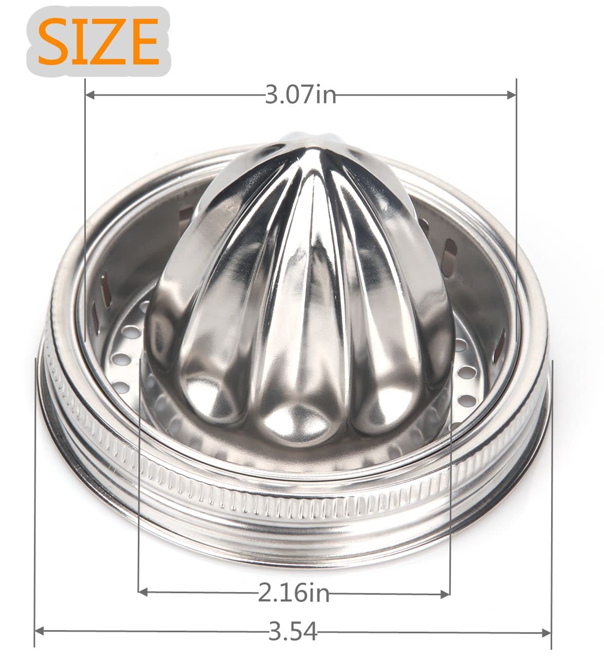 Mason Jar Stainless Steel Juicer Lid (2 Pieces), Citrus Reamer for Wide Mouth Mason Jar Lemon Juicer Manual Citrus Juicer. ziHenryDa