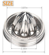 Mason Jar Stainless Steel Juicer Lid (2 Pieces), Citrus Reamer for Wide Mouth Mason Jar Lemon Juicer Manual Citrus Juicer. ziHenryDa