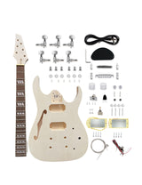 Fistrock DIY Electric Guitar Kit Beginner Kit 6 String Right Handed with Flamed Maple Veneer Top Basswood Body Hard Maple Neck Rosewood Fingerboard Chrome Hardware Build Your Own Guitar. Fistrock