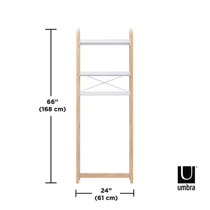 Umbra Bellwood Over The Toilet Shelf System, White/Natural