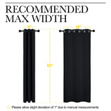 NICETOWN Halloween Pitch Black Solid Thermal Insulated Grommet Blackout Curtains/Drapes for Bedroom Window (2 Panels, 42 inches Wide by 63 inches Long, Black) NICETOWN
