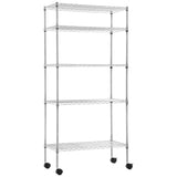 BestOffice 14"x30"x60" Storage Shelves Heavy Duty Shelving 5 Tier Layer Wire Shelving Unit with Wheels Metal Wire Shelf Standing Garage Shelves Storage Rack,Adjustable NSF Certified (Chrome) BestOffice