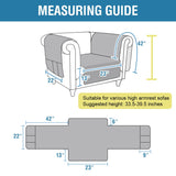 H.VERSAILTEX 100% Waterproof Armchair Slipcovers Modern Arm Chair Covers with Extra Long Armrest Cover Traditional Chesterfield Chair Covers Thick Sofa Protector for Cats (Chair, Black/Beige) H.VERSAILTEX