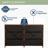 Modern 6-Drawer Dresser with Spacious Storage,Sturdy Wood Frame, and Large Capacity Drawers, Dressers for Bedroom, Home Organization Storage for Living Room or Hallway, Walnut Techni Home